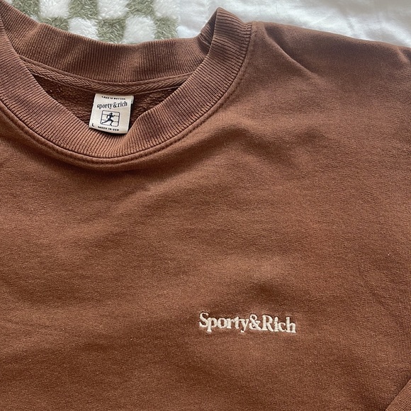SPORTY & RICH CHOCOLATE CREWNECK - Picture 2 of 5